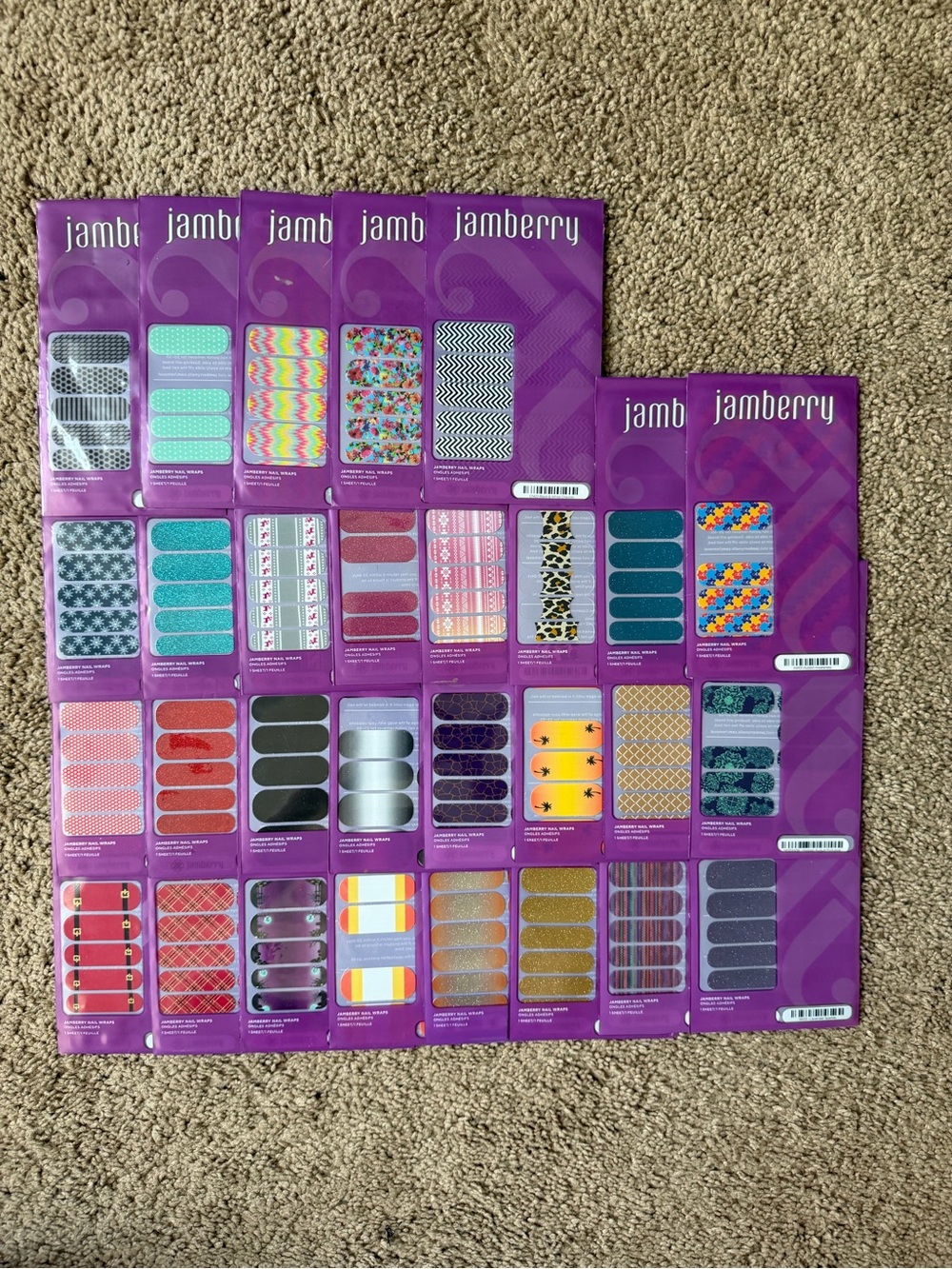 Jamberry Multi-Color Nail Wraps Assortment - 29 total